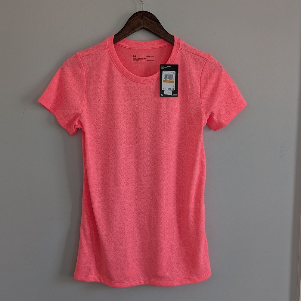 NEW Women's Under Armour Neon Pink Tshirt Small Loose Fit